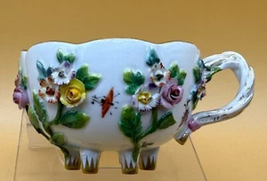 Antique Meissen Cup With Applied Floral Sprigs - Picture 1 of 21