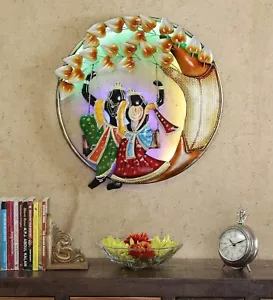 Metal Radha Krishna on Swing Wall Art (22X3X20 inch) - Picture 1 of 4