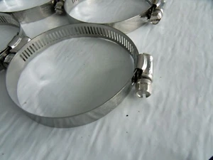 2 Nuevas Abrazaderas de Manguera Acero Inoxidable Gusano Engranaje 4.1""- 5"" Marino, Auto Envío Gratuito - Imagen 1 de 1