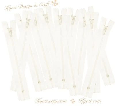 5 10 15 pcs Nylon Coil Closed End Zippers - 3", 4", 5", 6" inch zipper, Gauge 3 - Image 1 of 3