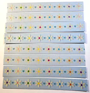 Margherita Fiore Cuore Sfondo Blu K&Company 6 pz Cartoncino Effimera 6" x .75 - Foto 1 di 2