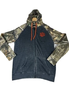 Clemson University Tigers Men's Camo Full Zip Realtree Hooded Jacket Size L - Picture 1 of 13