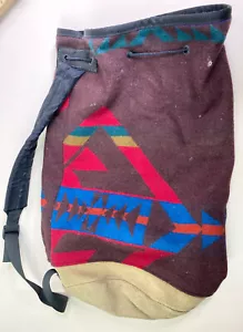 High Grade Western Wear by Pendleton Feedbag Barrel Backpack Bag Aztec Wool GUC - Picture 1 of 10