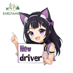 EARLFAMILY 5.1" Linda Niña Advertencia Nuevo Conductor Anime Coche Pegatina Vinilo Baúl Calcomanía - Imagen 1 de 2