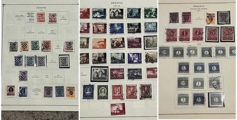 1941-1945 CROATIA WWII STAMPS LOT ON ALBUM PAGES POSTAGE DUE, OVPTS, SETS & MORE Cover