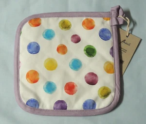 Ambiente 1x  Topflappen PUNKTE bunt farbig viele ca. 20 x 20 cm Küche 100 % dots - Picture 1 of 2