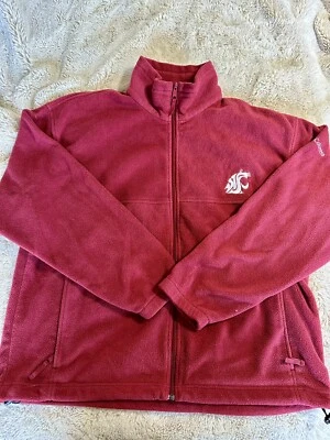 Washington State University Cougars Full Zip Fleece Columbia Jacket Mens Size XL - Image 1 of 4
