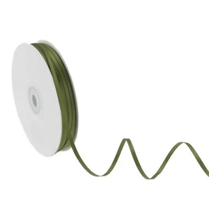 Thin Moss Ribbon Thin Ribbon 1/8 Inch Olive Green Silk Ribbon Moss Satin Ribb... - Picture 1 of 6