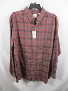 ROWM Shirt Mens 2XLT Big Tall Red Plaid Button Up Long Sleeve Woven New - Picture 1 of 10