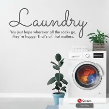 Funny Laundry Room Wall Art Sticker Utility Room Quote Home Vinyl Graphic Decal