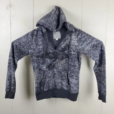 Толстовка с капюшоном женская Billabong средняя серая с V-образным вырезом длинным рукавом карман на шнурке эластичная - Изображение 1 из 4