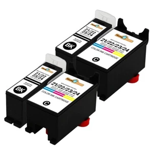 4PK Series 21 22 23 24 Black & Color Ink for Dell P513w P713w Printer - Picture 1 of 4