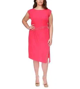 Vestido midi MICHAEL KORS talla grande Astor con tachuelas abertura lateral TALLA 1X NUEVO - Imagen 1 de 5