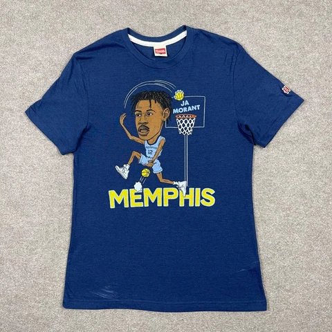 Memphis Grizzlies Shirt Mens Small Blue Short Sleeve Ja Morant Logo Graphic NBA Cover