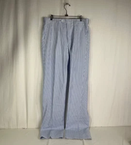 NWT Majer Men's SeerSucker Blue and White Striped Pants - Size 34R - Picture 1 of 4