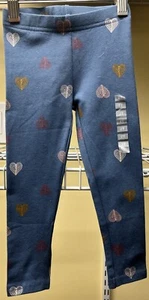 OshKosh B'Gosh Toddler Girls Blue with Hearts Leggings Elastic Waist Size 2T New - Picture 1 of 10
