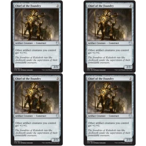 4 x CHIEF OF THE FOUNDRY NM Commander 2018 mtg Grey - Artifact Unc - Picture 1 of 1