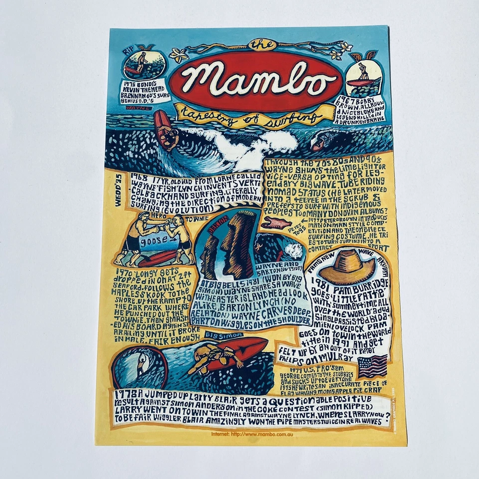 Vintage Mambo Poster Gerry Wedd Original 90s Mambo Tapestry Design Rare Print Ad - image 1 of 4