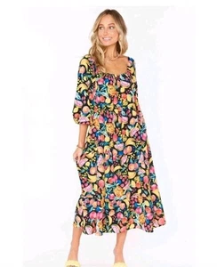 Show Me Your Mumu Day or Night Midi Dress Tiered Fruity Tango Size Large Boho EC - Picture 1 of 10