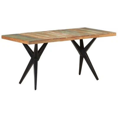 Solid Wood Dining Table Industrial Rustic Timber Kitchen Cafe Desk Rectangle - image 1 of 4