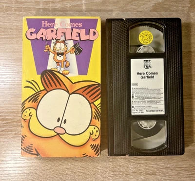 Here Comes Garfield VHS 1990 CBS FOX Animated Cartoon Animated 90's Odie Jon — 第 1/4 张图片