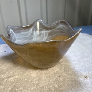2011 Zypresse Zuhause recycelte Kunst Glas überbackene Schüssel Pflaume 7" Hergestellt in Spanien - Bild 1 von 6