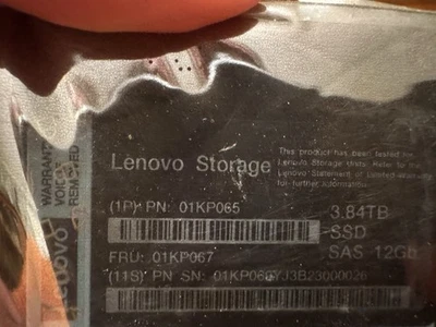 01KP065 01KP067 Lenovo 2.5 3.84TB 12GB SAS SSD with Tray - Image 1 of 3