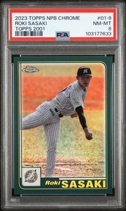 2023 Topps Chrome NPB Nippon Professional Baseball Roki Sasaki #01-9 Dodgers - Picture 1 of 3