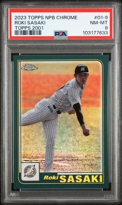 2023 Topps Chrome NPB Nippon Professional Baseball Roki Sasaki #01-9 Dodgers - Image 1 of 3