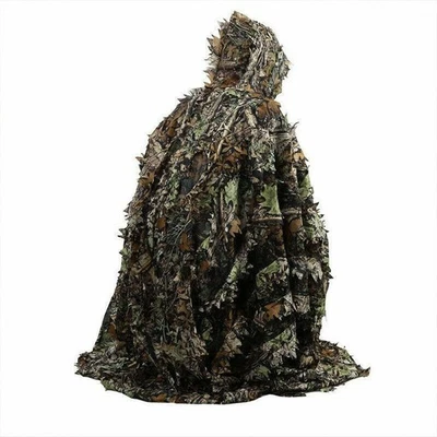 3D Ghillie Suit woodland Tarnanzug Poncho Camouflage Kleidung Jagd Umhang DE - Bild 1 von 4