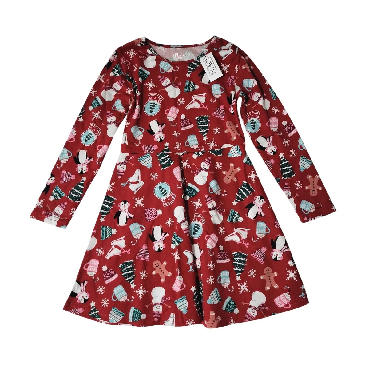 Christmas Dresses For Girls ANINEO Toddler Girl Casual Solid A-line Twirly  Dress Long Sleeve Skater Ruffle Hem Dresses Fall Outfit Toddler Christmas  Dress