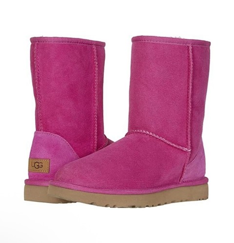 UGG CLASSIC SHORT II FUCSIA STIVALI IN PELLE DI PECORA IMPERMEABILI DONNA US 9 UK 7