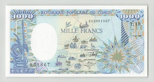 CONGO - Republic 100 Francs 1991, P-10c, T.10 961867, Original UNC.  M1 - Picture 1 of 2