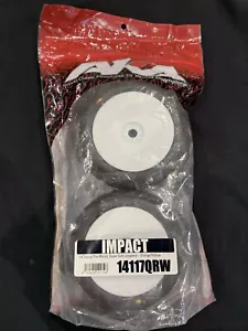 AKA 1:8 RC Truggy Tyres & White Rims Impact Supersoft Long Wear 17mm AKA14117QRW - Picture 1 of 3