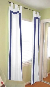 Solide Designer Tür & Fenster Vorhänge Top Lasche 2-Paneel Größe & Farbe wählbar - Bild 1 von 22