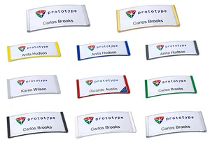 Placa de identificación de plástico arqueada, diferentes colores aguja imán clip combinado - Imagen 1 de 6
