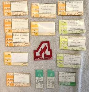 14 Atlanta Flames Ticket Stubs 1975-1977 - (1 Playoff) Omni + Unused SewOn Patch - Picture 1 of 7