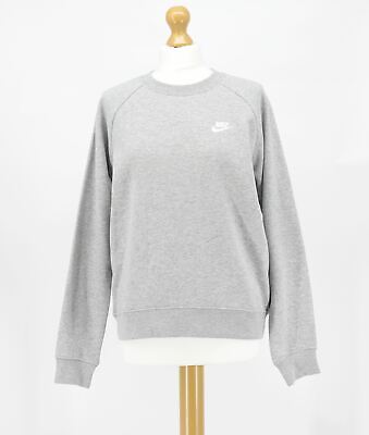 Nike Nsw Ladies Uk M Heather Grey Essential Fleece Crew Sweatshirt Rrp Â£50 • 23.82€