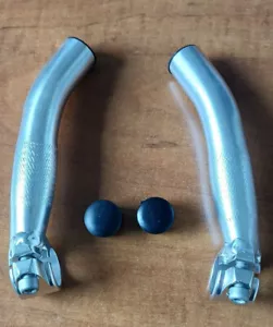 Bar-Ends Lenkerhörnchen silber 120 mm lang mit Endkappen - Bild 1 von 1