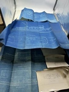 8 Stück, 3 Baupläne! 1953 Pläne 50 Fuß Hochseekreuzer Boot Yacht Maritim Dekor - Bild 1 von 23