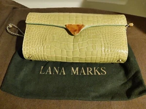 $10K Lana Marks chartreuse green alligator crocodile clutch! - Picture 1 of 4