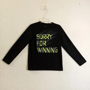 Tek Gear Big Kids Medium (10/12) Long Sleeve T-Shirt Lightweight Black Polyester - Picture 1 of 8