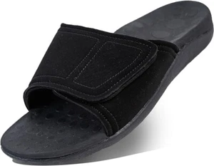 Suelas médicas costeras y chanclas pantuflas para mujer W8 negras alivio del dolor - Imagen 1 de 7