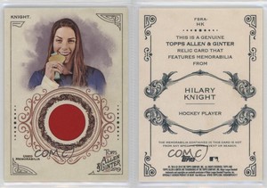 2019 Topps Allen & Ginter's Relics A Hilary Knight #FSRA-HK Rookie RC