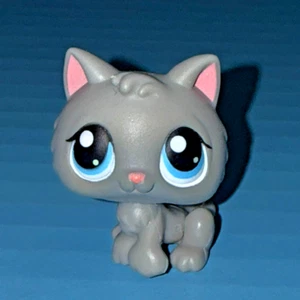 Littlest Pet Shop Authentic Kitty Cat Baby Kitten Gray w/ Blue Eyes #66 - Imagen 1 de 5