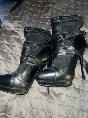 # Luxury, # unique, Buckle Biker Ankle Boots Black size 10/40 - Image 1 of 4