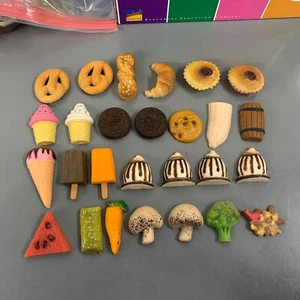 27)Old 3-D VANDERBILT ?? Refrigerator MAGNETS Hong Kong ICE CREAM FRUIT VEGGIES+ - Picture 1 of 7