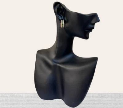 orecchini argento rose' 925 anallergico 4 you jewels cerchio zirconi verdi - Immagine 1 di 3