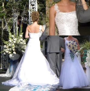Maggie Sottero Haute Couture Imperial Gown Off Shoulder Wedding Dress Size 0 - Picture 1 of 22