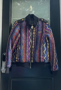 Coogi Austrailia Vtg Women’s 3D Knit Multicolor Bubble Jacket in Large No Hood - Picture 1 of 13